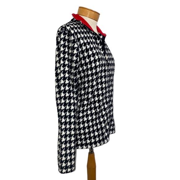 Kim Rogers Black White Check Fleece Jackets Small NWOT - Picture 4 of 7